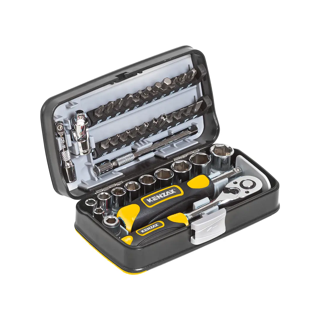 جعبه بکس 38 پارچه 1/4 اینچ کنزاکس 9438 جعبه بکس 38 پارچه 1/4 اینچ کنزاکس 9438